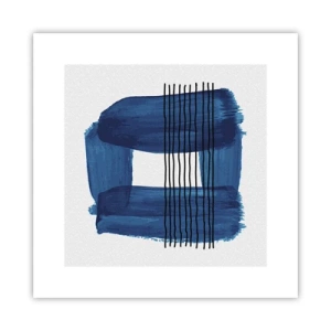 Poster - Blaue und schwarze Komposition - 30x30 cm