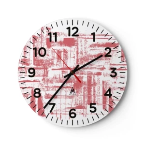 Wanduhr - Glasuhr - Die rote Stadt - 40x40 cm