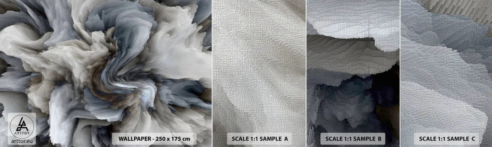 Fototapeten Muster Premium Canvas - Stein und Blume - 3D, Dreidimensional, Stück - 100x30 cm