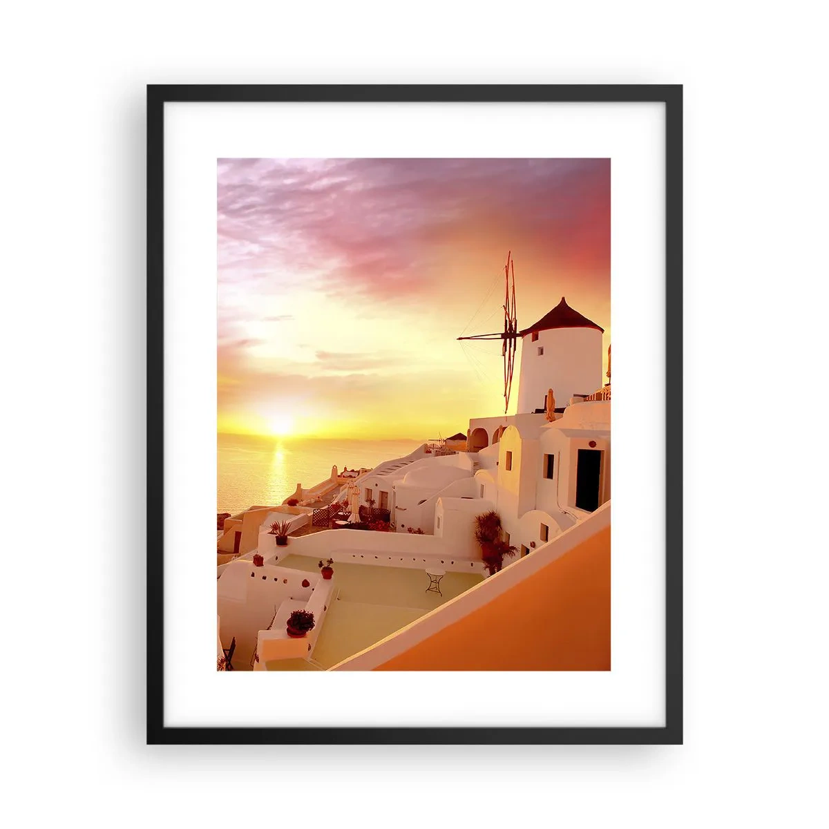 Poster in einem schwarzem Rahmen - In Weiß und Gold schmelzen - 40x50 cm