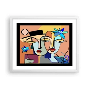 Poster in einem weißen Rahmen - Picassos randez vous - 50x40 cm