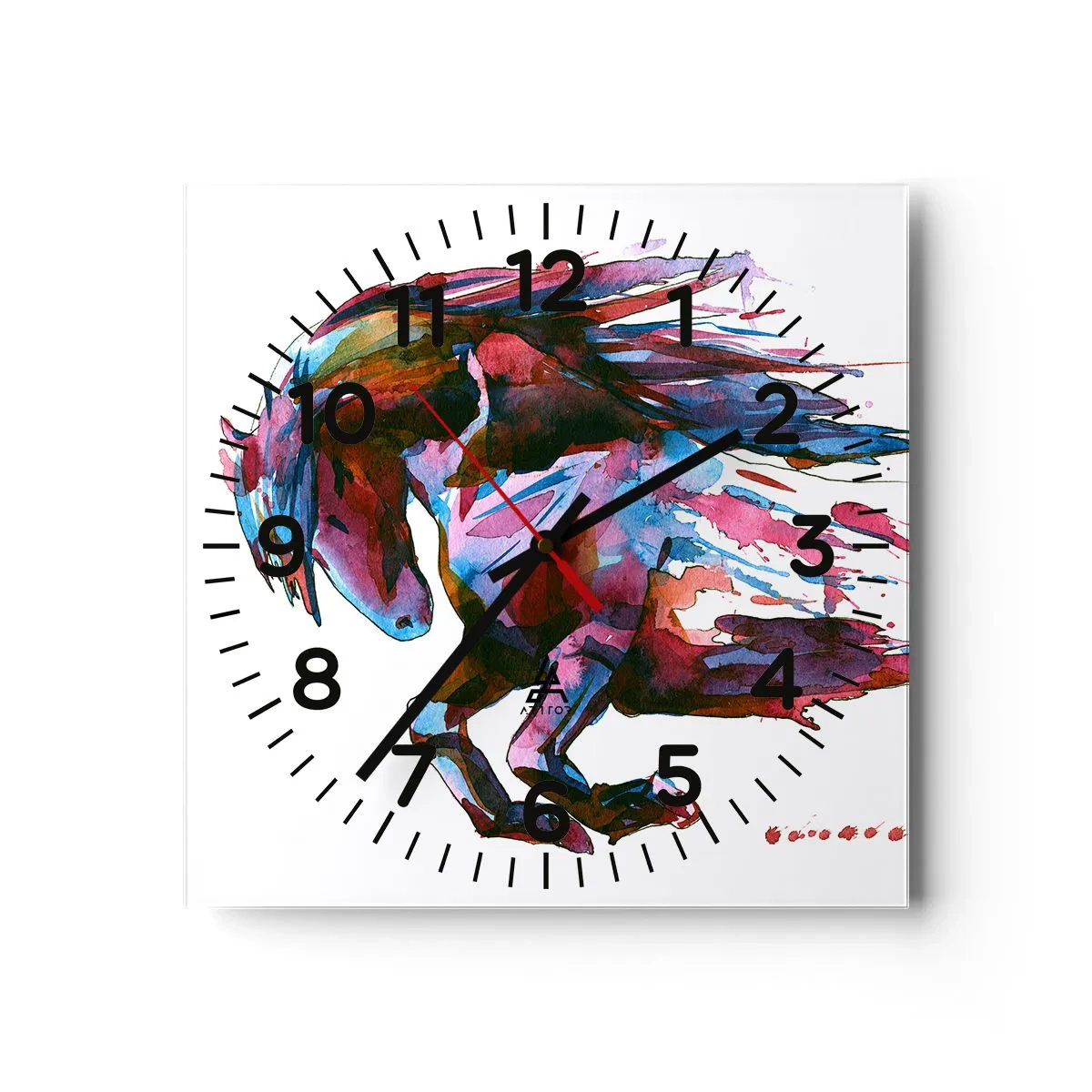 Wanduhr - Glasuhr - In Verzückung - 40x40 cm