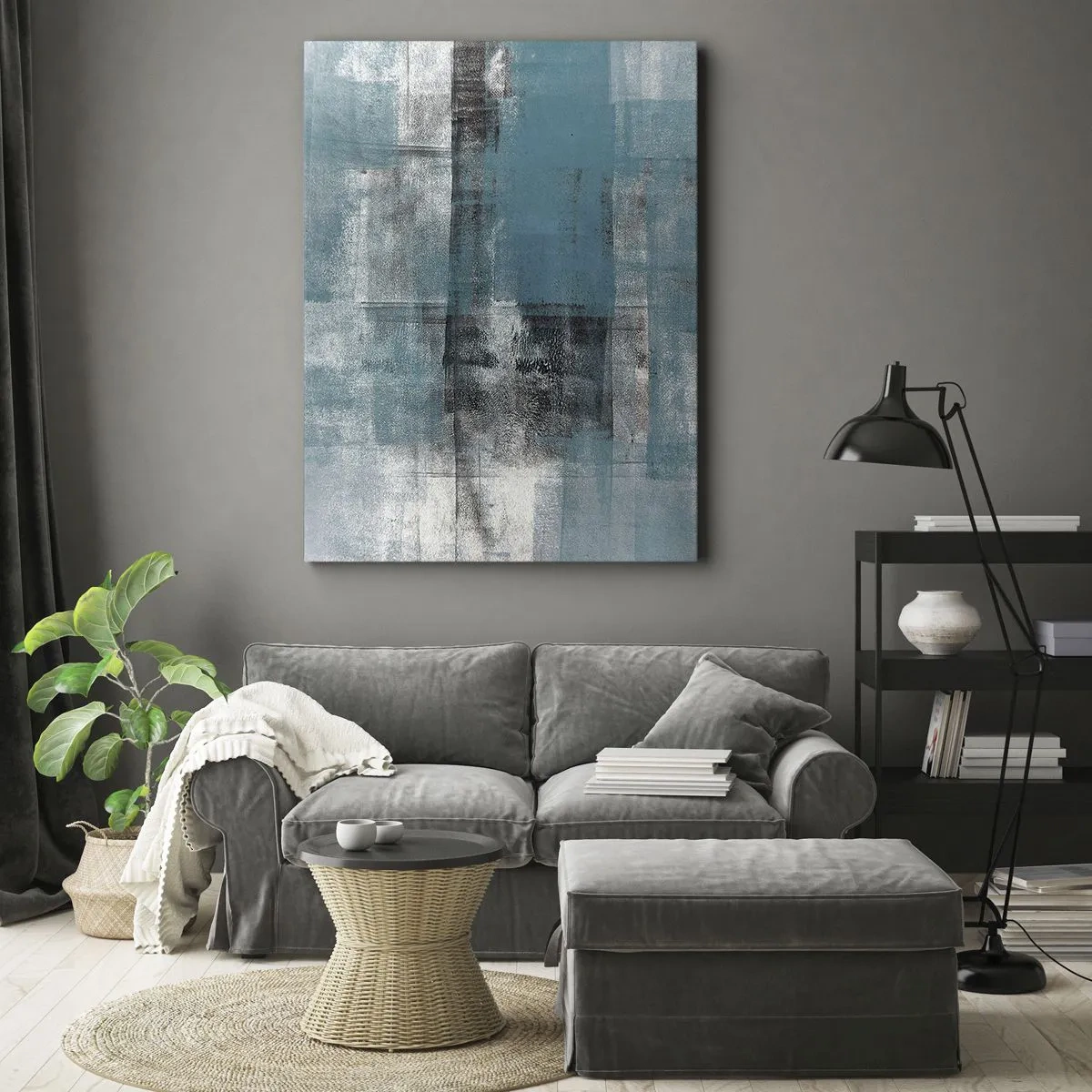 Bild auf Leinwand - Leinwandbild - Wasser und Luft - 65x120 cm