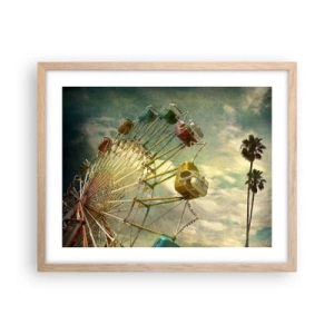 Poster in einem Rahmen aus heller Eiche - Es wird Spaß geben ... - 50x40 cm