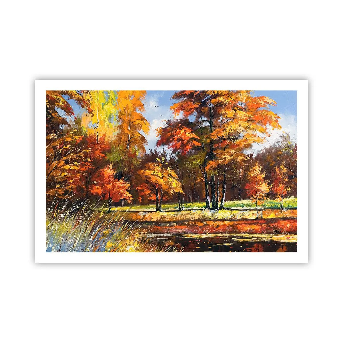 Poster - Landschaft in Gold und Bronze - 91x61 cm