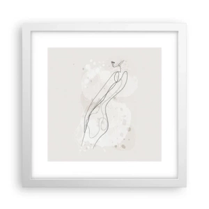 Poster in einem weißen Rahmen - Der Blick schweift - 30x30 cm