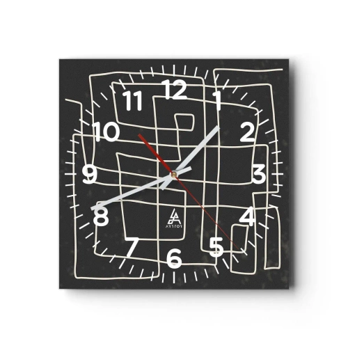 Wanduhr - Glasuhr - Nicht so einfach - 30x30 cm