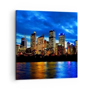 Bild auf Leinwand - Leinwandbild - Eine Nacht der Lichter und Farben - 50x50 cm