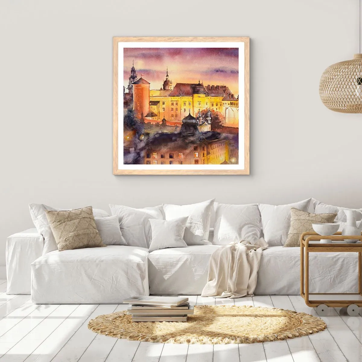 Poster in einem Rahmen aus heller Eiche - Geschichte und Märchen - 40x40 cm