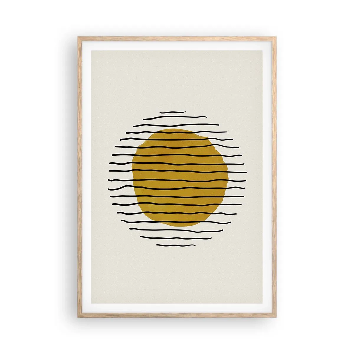 Poster in einem Rahmen aus heller Eiche - Abstraktion, die vor Hitze zittert - 70x100 cm