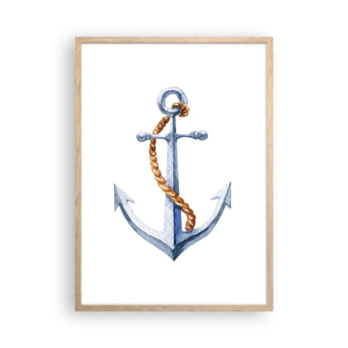 Poster in einem Rahmen aus heller Eiche - Ahoi Abenteuer! - 50x70 cm