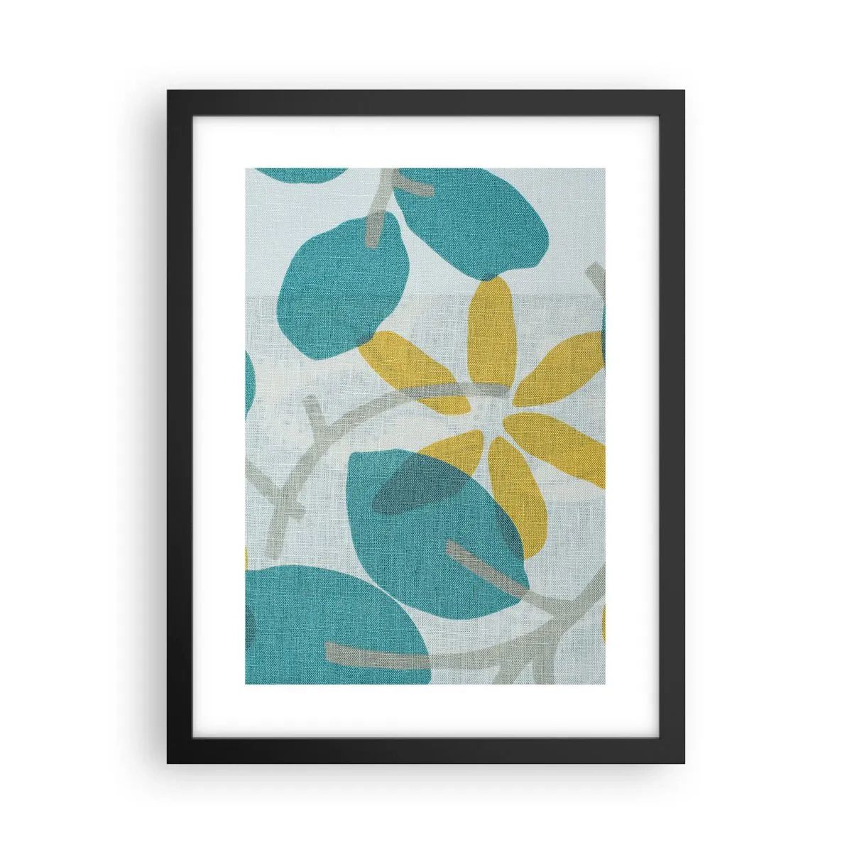 Poster in einem schwarzem Rahmen - Unter den azurblauen Blättern - 30x40 cm