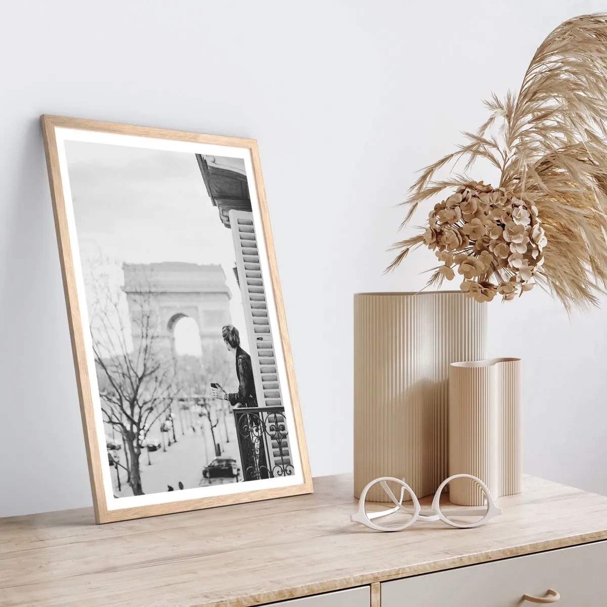 Poster in einem Rahmen aus heller Eiche - Ein Zimmer mit Aussicht - 50x70 cm