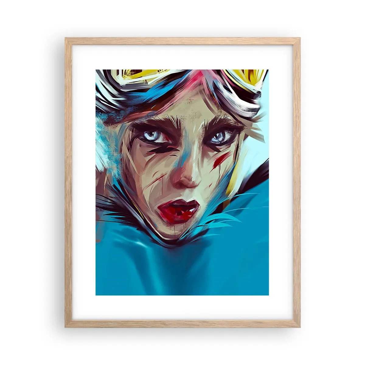 Poster in einem Rahmen aus heller Eiche - Strassenkämpferin - 40x50 cm