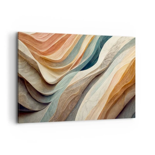 Bild auf Leinwand - Leinwandbild - Abstrakte Wellen in Pastelltönen - 120x80cm - Moment vor der Veränderung - Moderne Wanddekoration für Wohnzimmer und Schlafzimmer ARTTOR