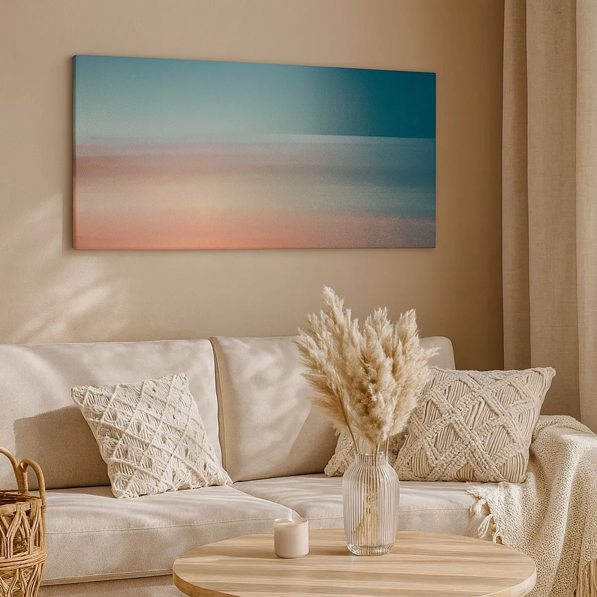 Bild auf Leinwand - Leinwandbild - Abstraktion: Lichtwellen - 100x40 cm