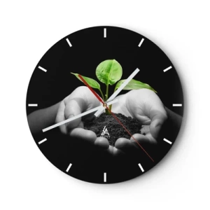 Wanduhr - Glasuhr - Ich liebe die Natur, ich beschütze sie - 40x40 cm