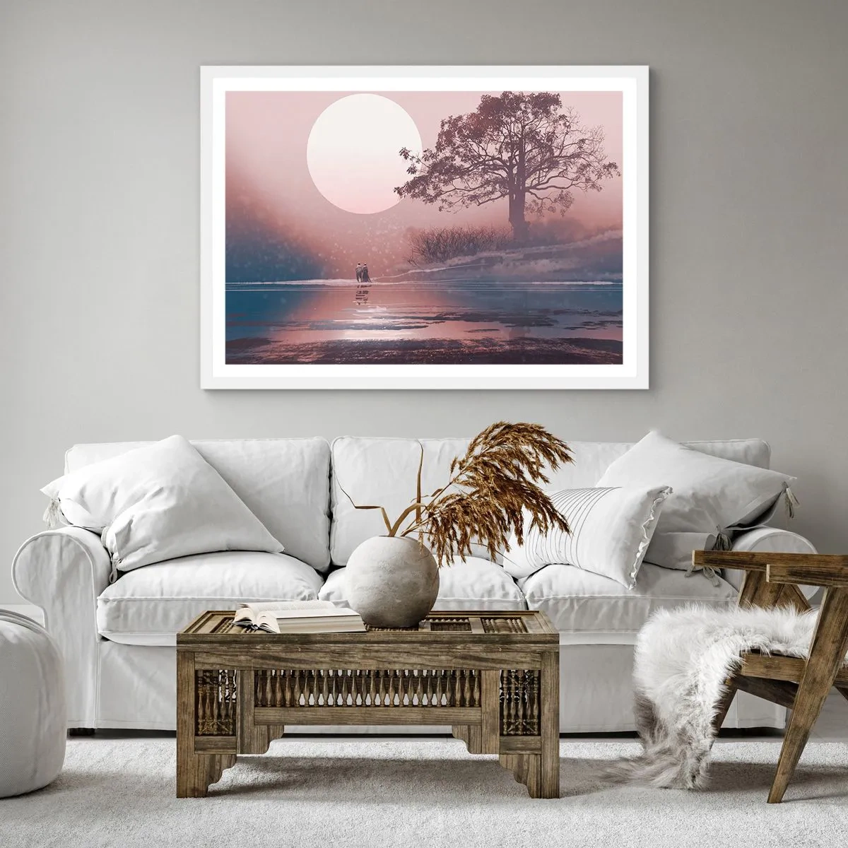 Poster in einem weißen Rahmen - Wunder der Nacht - 60x60 cm