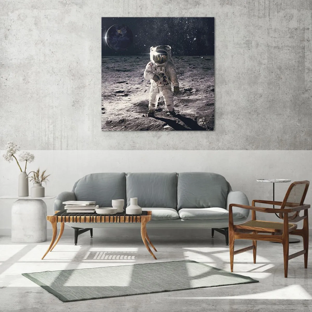 Glasbild - Bild auf glas - Grüße vom Mond - 30x30 cm