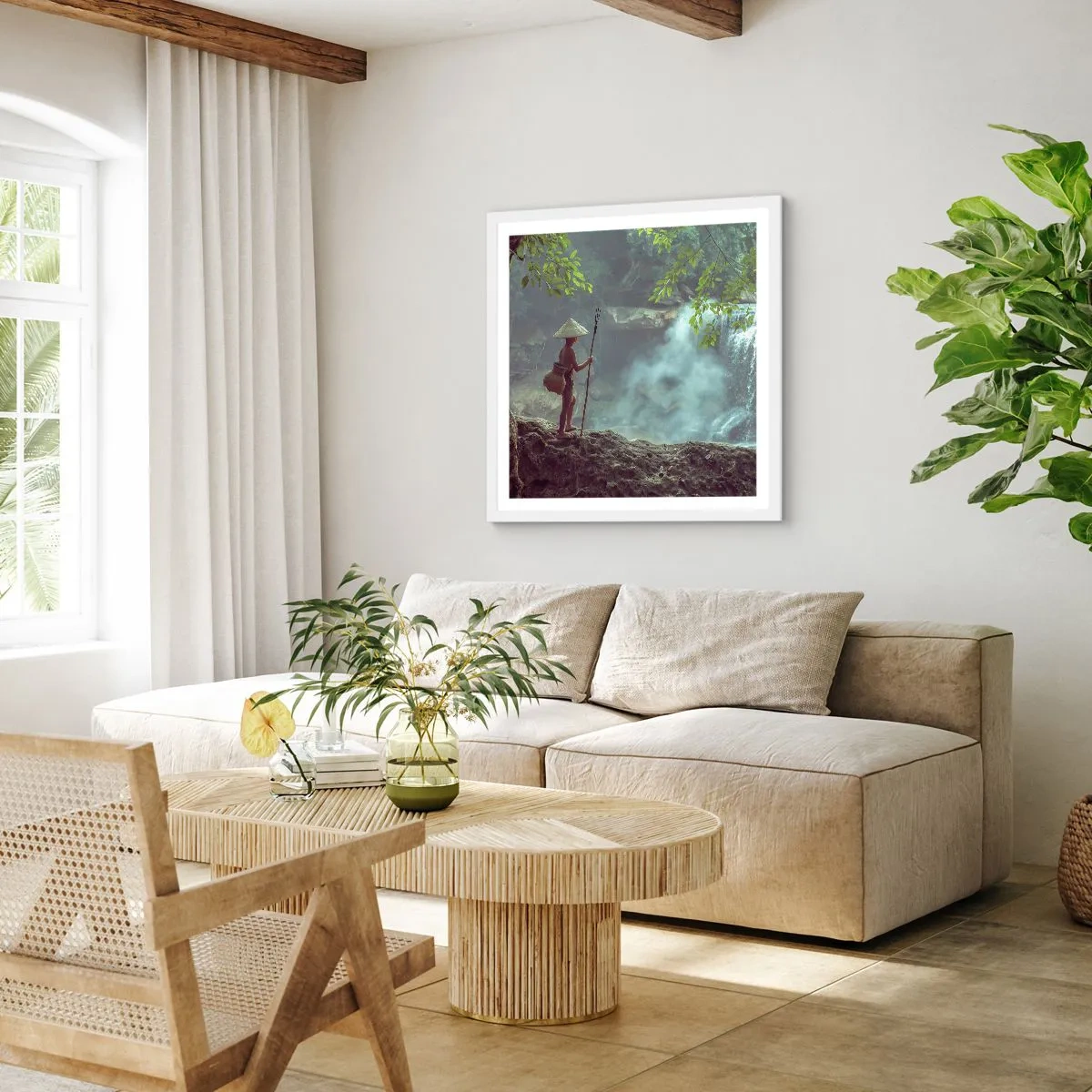 Poster in einem weißen Rahmen - Befreundet mit der Natur - 40x40 cm