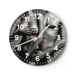 Wanduhr - Glasuhr - Adam und Ewa - 40x40 cm