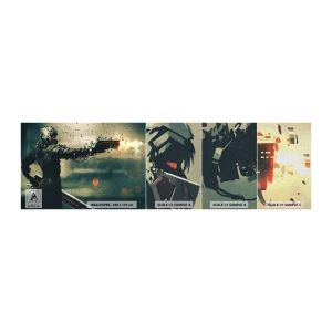 Fototapeten Muster Premium Canvas - Tödliche Waffe - Dein ganz eigener Terminator - Abstraktion, Fantasie, Zukünftiger Krieger - 100x30 cm