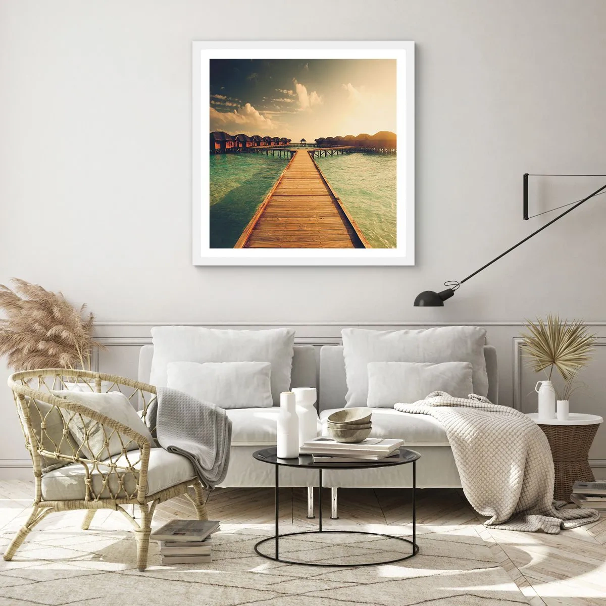 Poster in einem weißen Rahmen - Eine herzliche Einladung - 50x50 cm