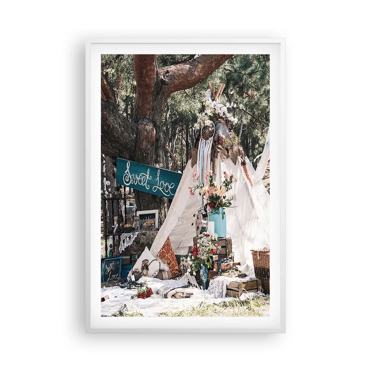 Poster in einem weißen Rahmen - Liebe machen ... - 61x91 cm