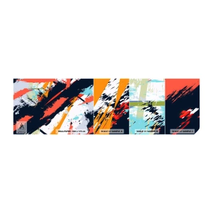 Fototapeten Muster Selbstklebend Deluxe Sticker - Dynamische Komposition - Abstraktion, Graffiti, Stück - 100x30 cm