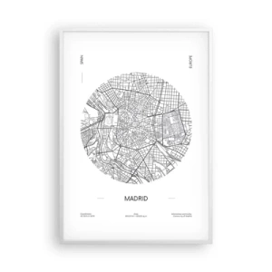Poster in einem weißen Rahmen - Anatomie von Madrid - 70x100 cm