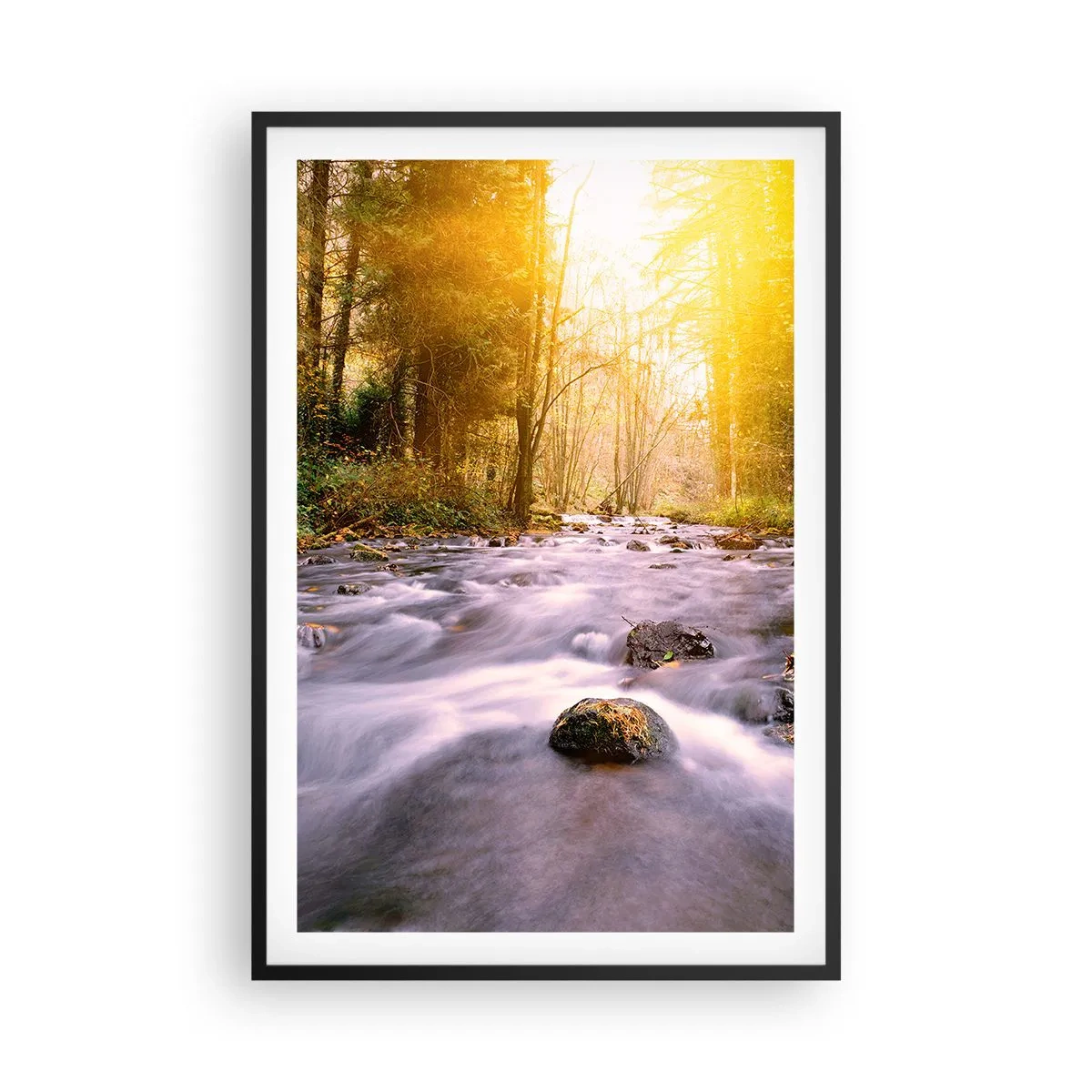 Poster in einem schwarzem Rahmen - Malachit im Silber- und Goldrahmen - 61x91 cm