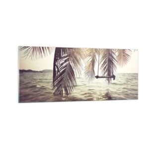 Glasbild - Bild auf glas - Sie können nach Belieben in den Wolken schwingen - 100x40 cm