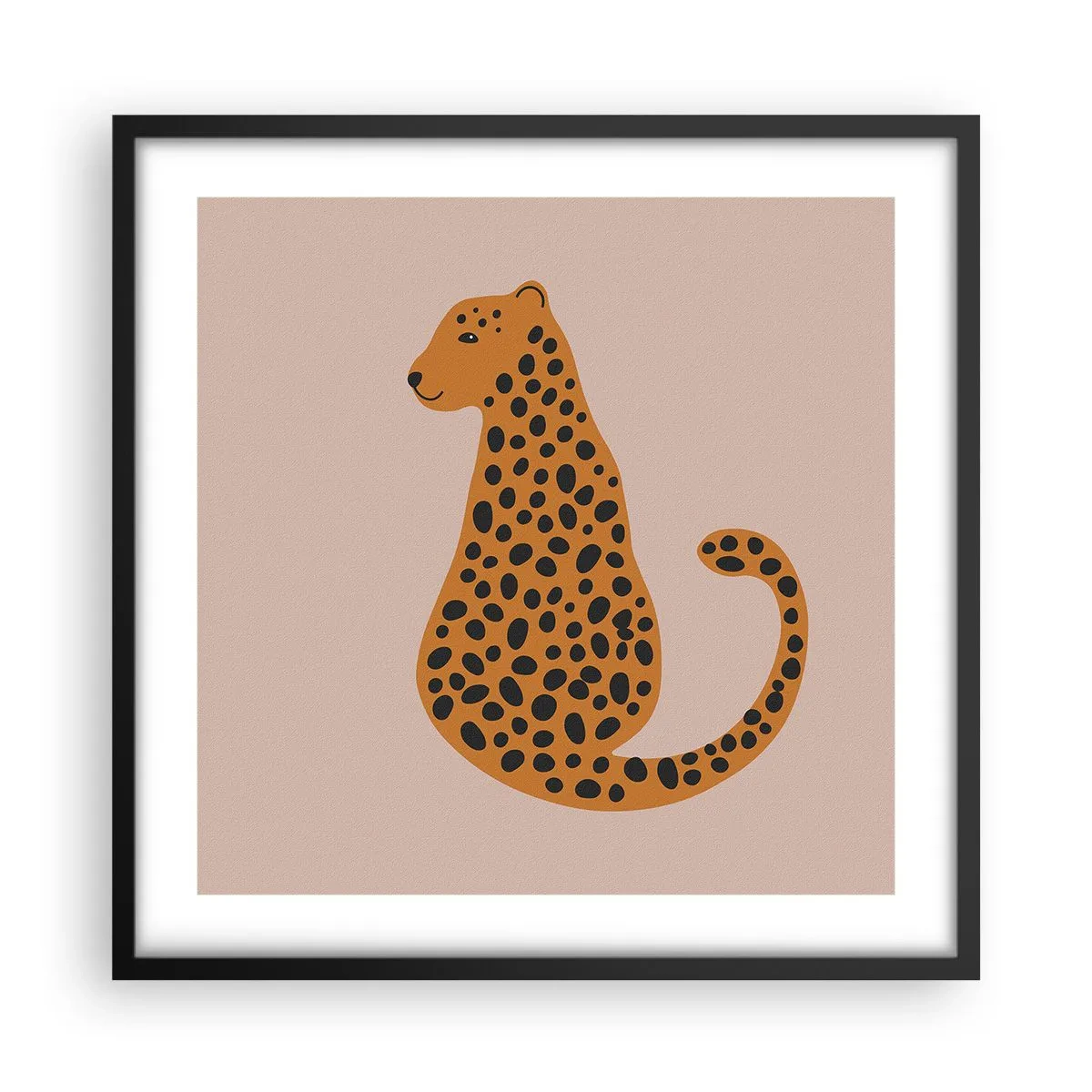 Poster in einem schwarzem Rahmen - Leopardenmuster ist ein modisches Muster - 50x50 cm