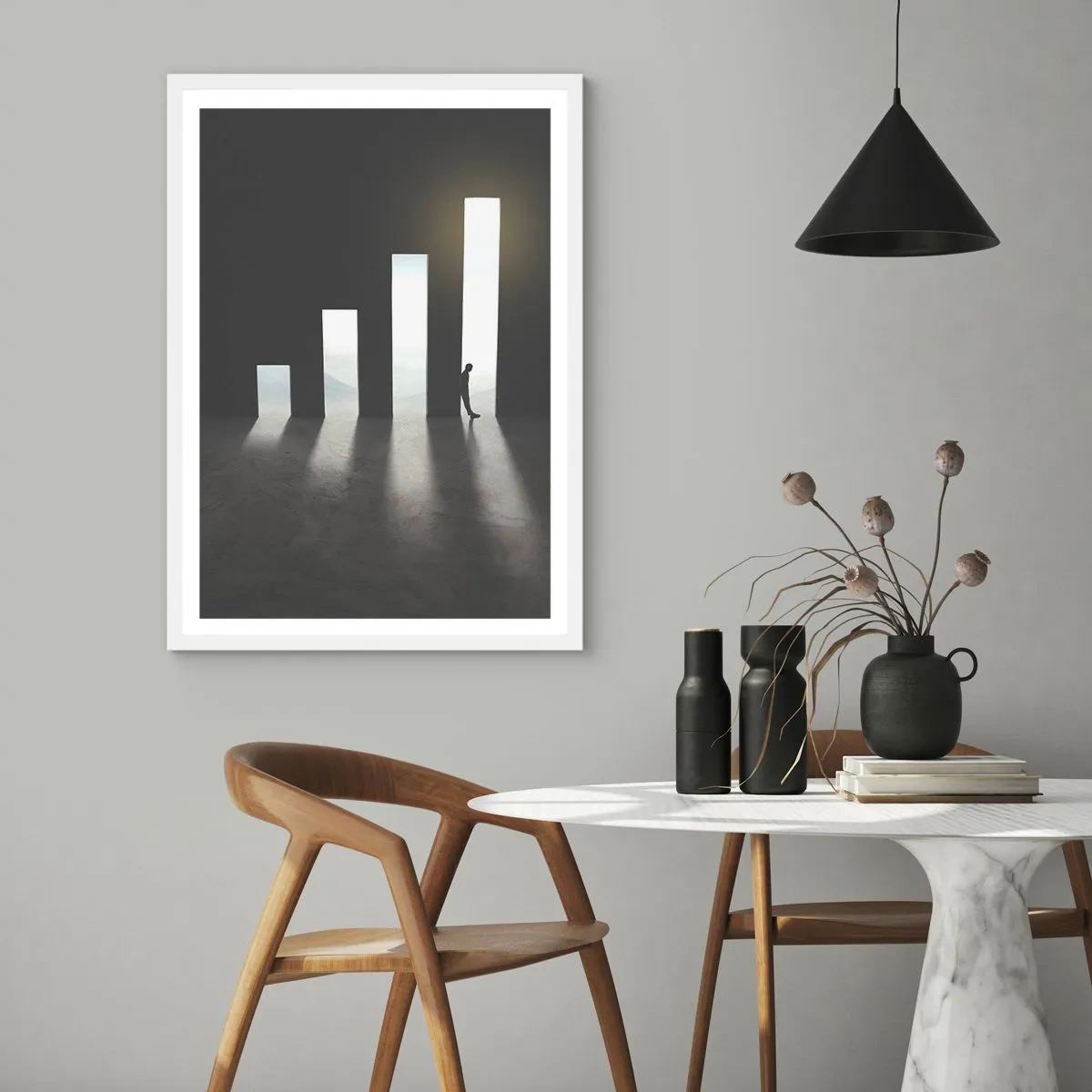 Poster in einem weißen Rahmen - Erfolg – Impression - 61x91 cm