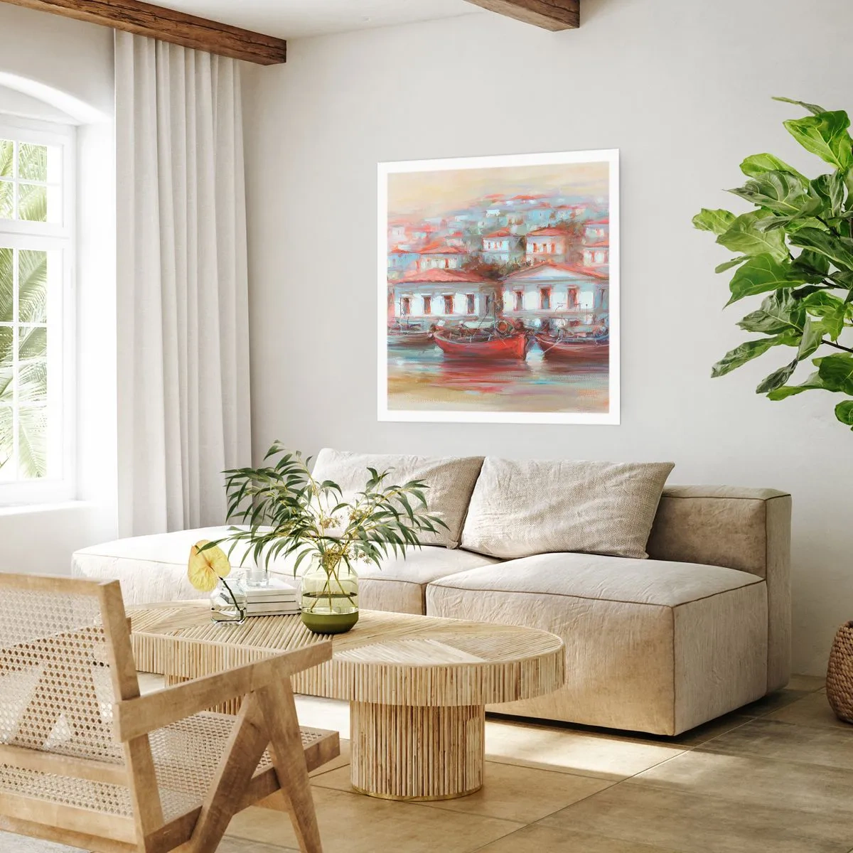 Poster - Glückliche Stadt - 50x50 cm