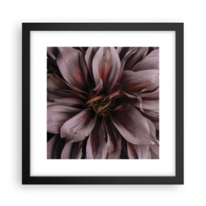 Poster in einem schwarzem Rahmen - Ein Blumenherz - 30x30 cm