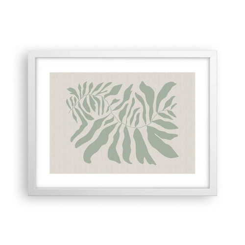 Poster in einem weißen Rahmen - Smaragdzweig - 40x30 cm