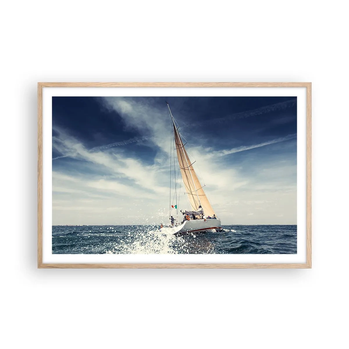 Poster in einem Rahmen aus heller Eiche - Sie werden uns nicht einholen! - 91x61 cm