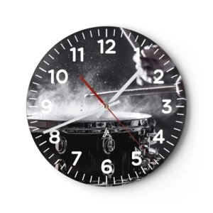 Wanduhr - Glasuhr - Der Puls der Musik - 30x30 cm