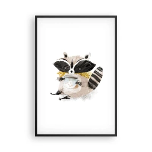 Poster in einem schwarzem Rahmen - Mein Freund der Waschbär - 61x91 cm