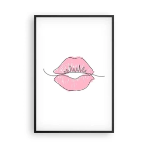 Poster in einem schwarzem Rahmen - Bereit zum Küssen? - 61x91 cm
