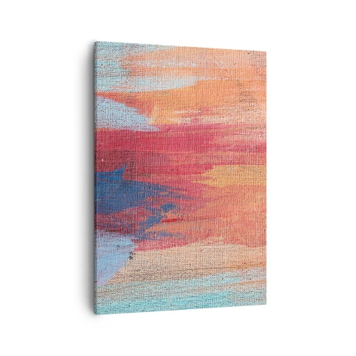 Bild auf Leinwand - Leinwandbild - Bunte abstrakte Pinselstriche - 50x70cm - Renne den Regenbogen hinunter - Moderne Wanddekoration für Wohnzimmer und Schlafzimmer ARTTOR