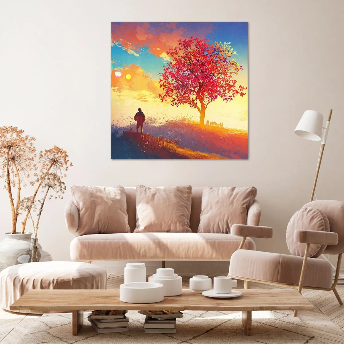 Bild auf Leinwand - Leinwandbild - Pilger am Ziel - 40x40 cm