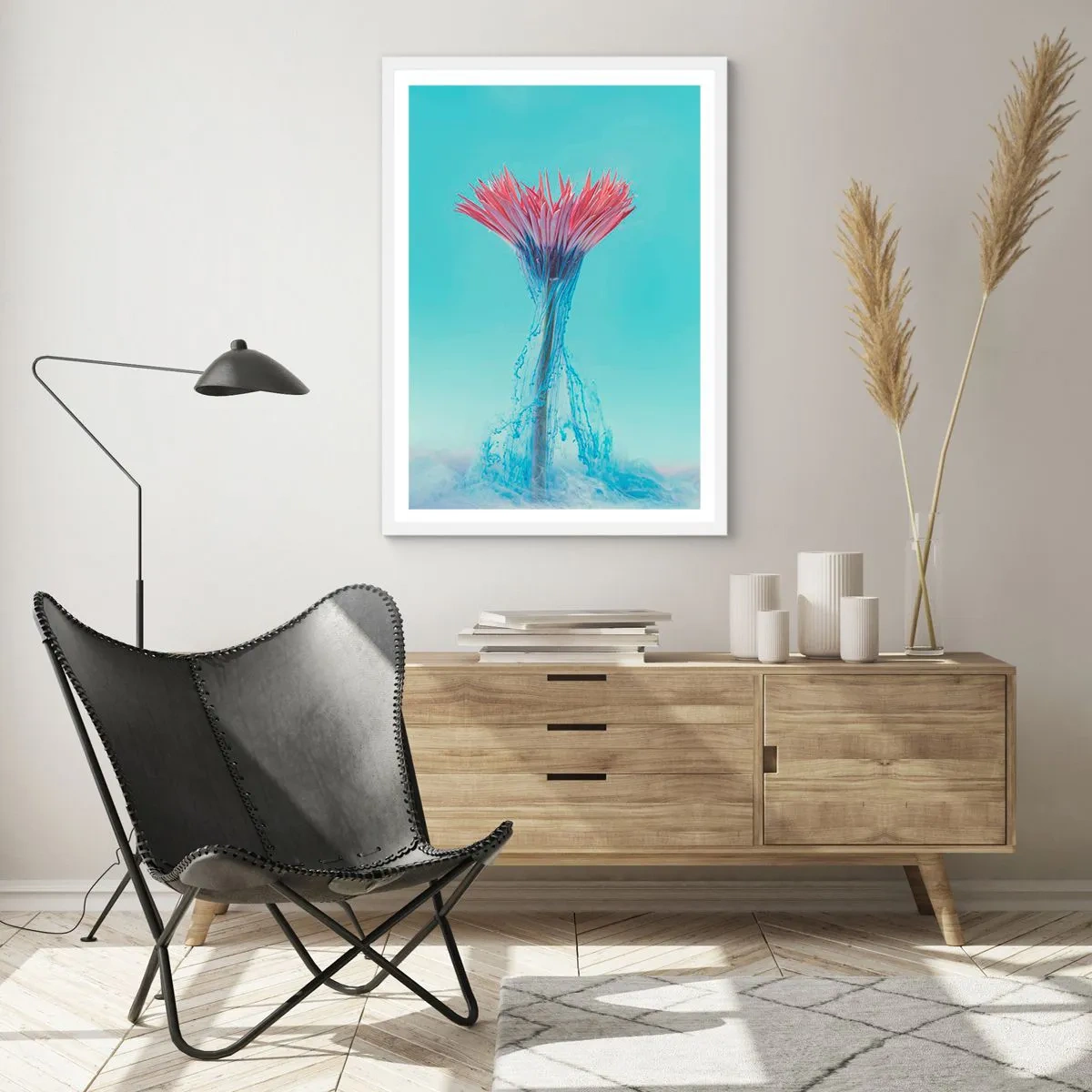 Poster in einem weißen Rahmen - In einer belebenden Umarmung - 30x40 cm