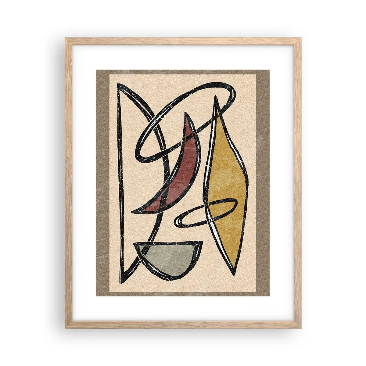 Poster in einem Rahmen aus heller Eiche - Komposition – Bögen und Ovale - 40x50 cm