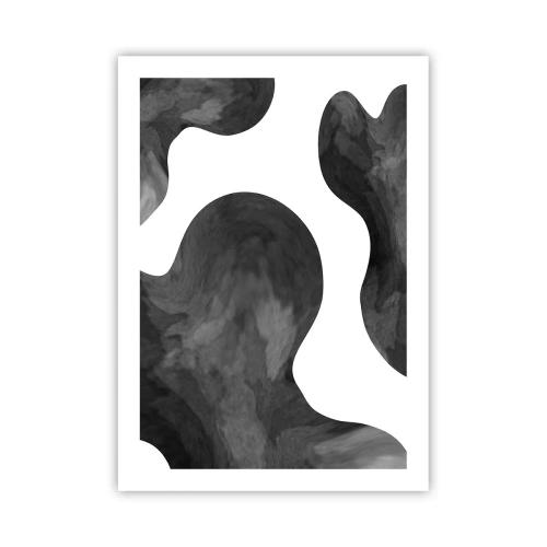 Poster - Abstrakte Komposition in Schwarzweiß mit organischen Formen - 50x70cm - Milchstraße - Moderne Wanddekoration für Wohnzimmer und Schlafzimmer ARTTOR