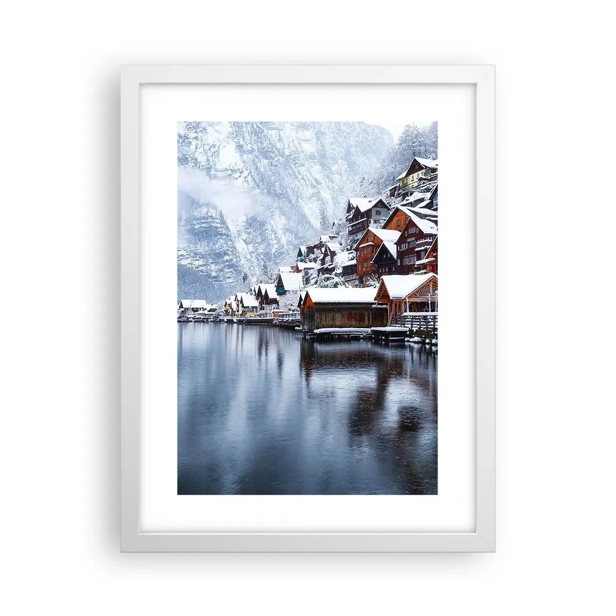 Poster in einem weißen Rahmen - In winterlicher Dekoration - 30x40 cm