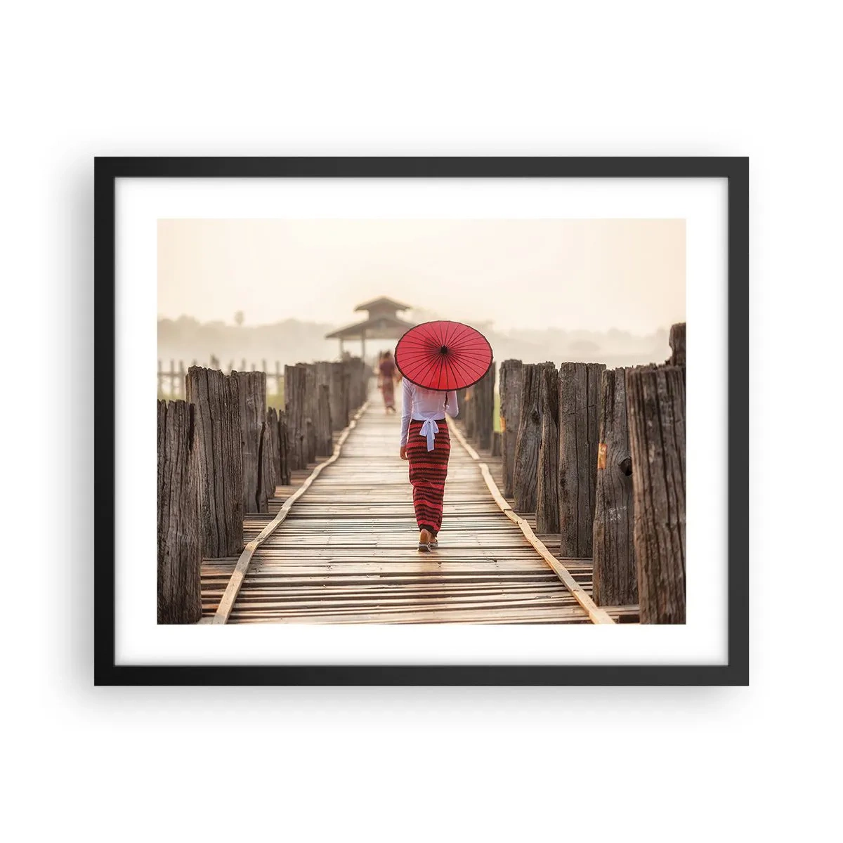 Poster in einem schwarzem Rahmen - Auf der alten Brücke - 50x40 cm
