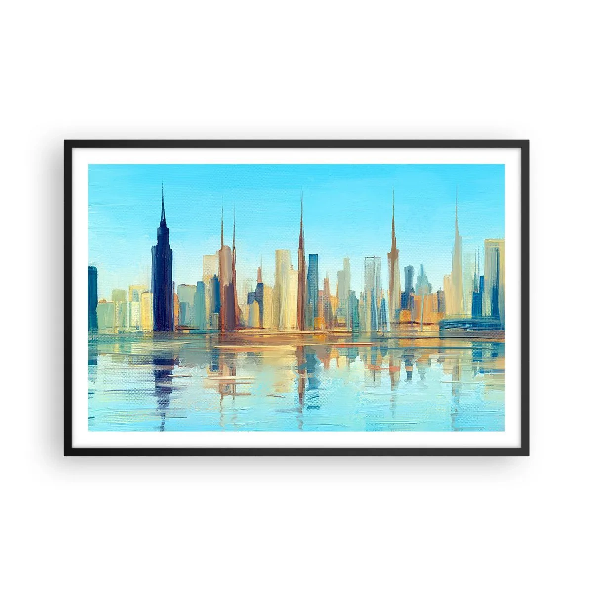 Poster in einem schwarzem Rahmen - Sonnige Metropole - 91x61 cm