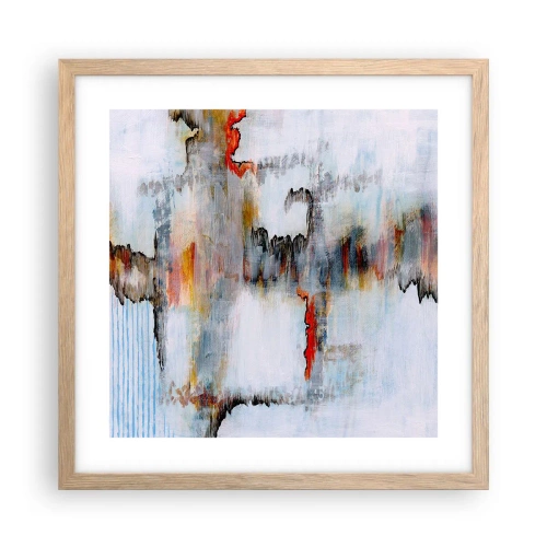 Poster in einem Rahmen aus heller Eiche - Ein Stock auf dem Wasser - 40x40 cm